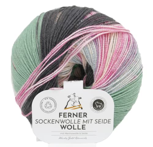 Sockenwolle mit Seide | Ferner Wolle Merinowolle mit Farbverlauf | nicht nur zum Socken stricken (625-23) von Ferner Wolle