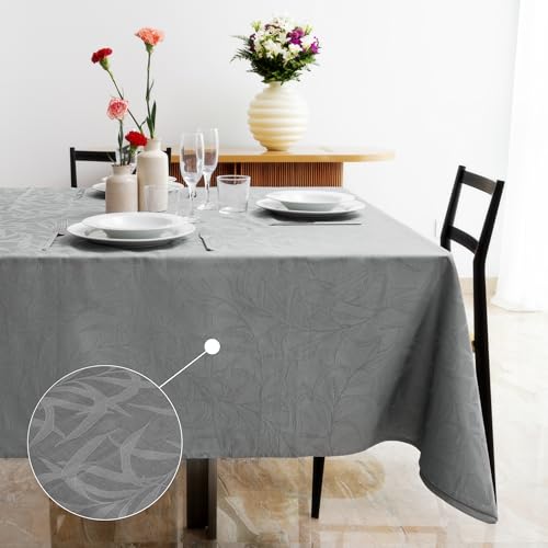 Ferò Premium Tischdecke 150x180, Tischdecke Outdoor, Wasserabweisende, Abwischbare Tischdecke 100% Baumwolle, Design Jacquard Made in Italy, Outdoor Indoor, Wasserfest Fleckenresistent, Waschbar, Grau Ferò Premium Tischdecke 150x180, Tischdecke Outdoor, Wasserabweisende, Abwischbare Tischdecke 100% Baumwolle, Design Jacquard Made in Italy, Outdoor Indoor, Wasserfest Fleckenresistent, Waschbar, Grau von Ferò