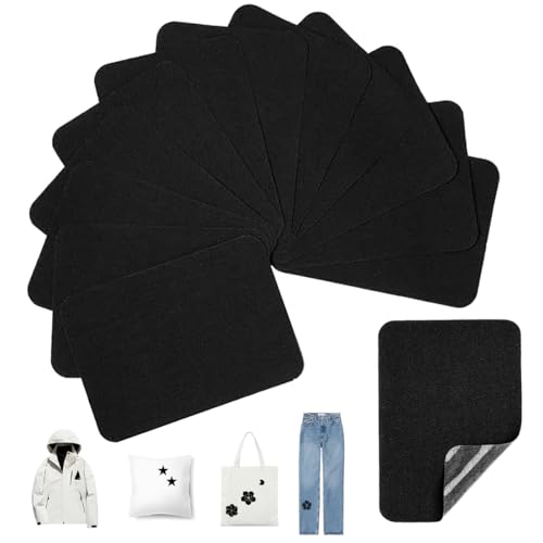 12 Stück Bügelflicken Schwarz, 7,5 cm x 10,5 cm Stoffflicken zum Aufbügeln, Baumwoll-Reparaturflicken für Kleidung, Jeans Flicken zum Aufbügeln Innen für Kleidung, Hosen, Flicken und Dekorieren 12 Stück Bügelflicken Schwarz, 7,5 cm x 10,5 cm Stoffflicken zum Aufbügeln, Baumwoll-Reparaturflicken für Kleidung, Jeans Flicken zum Aufbügeln Innen für Kleidung, Hosen, Flicken und Dekorieren von FerraDrend