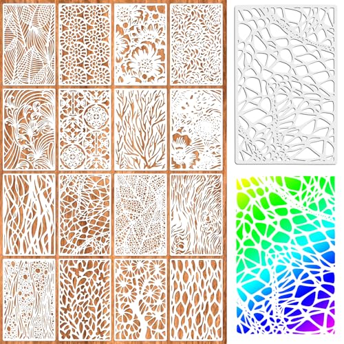16 Stück Schablonen zum Malen,28 × 18 cm Malschablonen Erwachsene,Schablonen Wandgestaltung, Wiederverwendbar Zeichenschablonen für Boden,Möbel Wandgestaltung Deko,DIY Scrapbooking Handwerk 16 Stück Schablonen zum Malen,28 × 18 cm Malschablonen Erwachsene,Schablonen Wandgestaltung, Wiederverwendbar Zeichenschablonen für Boden,Möbel Wandgestaltung Deko,DIY Scrapbooking Handwerk von FerraDrend