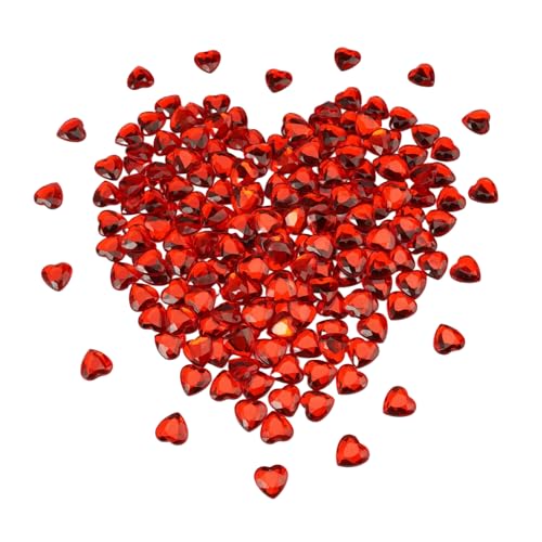 200 Stück Herzen Diamantkristalle Rot, 12mm Roter Rubin Dekosteine, Herz Deko Kristalle Diamanten, Acrylic Heart Diamanten für heiratsantrag Deko, Verlobung, Valentinstag, DIY-Kunsthandwerk (Rot) von FerraDrend