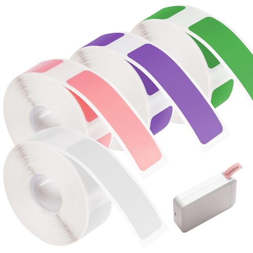 4 Rollen Thermo-Etikettenband 12x40 mm,Thermo Etiketten Rolle,Etikettendrucker Thermo Papier,Thermal Label Tape,Wasserdicht Etikettenband Kompatibel mit Etikettdrucker P11/P12/P15(Weiß/Grün/Rosa/Lila) 4 Rollen Thermo-Etikettenband 12x40 mm,Thermo Etiketten Rolle,Etikettendrucker Thermo Papier,Thermal Label Tape,Wasserdicht Etikettenband Kompatibel mit Etikettdrucker P11/P12/P15(Weiß/Grün/Rosa/Lila) von FerraDrend