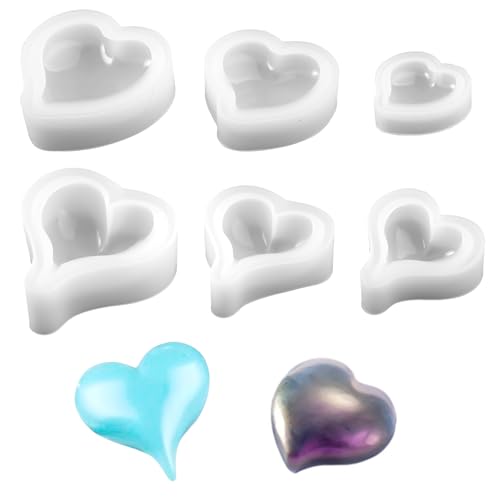 6 Stück Silikonform Herz, DIY Silikon Gießform Herz, 6 Größen 3D Kerzenform, Epoxidharz Herzform, Silikon Herzform für DIY Seife, Schokolade, Pudding, Eiswürfel, Kuchen Dekoration 6 Stück Silikonform Herz, DIY Silikon Gießform Herz, 6 Größen 3D Kerzenform, Epoxidharz Herzform, Silikon Herzform für DIY Seife, Schokolade, Pudding, Eiswürfel, Kuchen Dekoration von FerraDrend