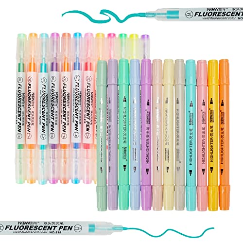 Doppelkopf Textmarker, 24 Farben Pastell Textmarker mit zwei Spitzen, Highlighter Pen Schnell Trocknend, Filzstifte Pastell Marker, Pastel Text Marker Aesthetic Stifte für Schule, Büro,Zuhause Doppelkopf Textmarker, 24 Farben Pastell Textmarker mit zwei Spitzen, Highlighter Pen Schnell Trocknend, Filzstifte Pastell Marker, Pastel Text Marker Aesthetic Stifte für Schule, Büro,Zuhause von FerraDrend