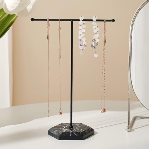 FerraDrend Schmuckständer Schwarz, 25.5 cm Schmuckhalter Kettenhalter Ohrringhalter, T-Förmiger, Kettenständer Schmuck, Halskettenständer für Halsketten, Anhänger, Ohrringe, Armbänder (Schwarz) von FerraDrend