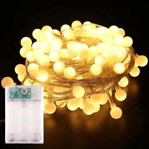 LED Lichterkette Kugeln 3M 20 LED Lichterkette Batterie Außen, Warmweiß Globe Lichterkette Innen Außen, 2 Modi, Wasserdicht Lichterketten für Zimmer, Weihnachten, Party, Garten, Balkon LED Lichterkette Kugeln 3M 20 LED Lichterkette Batterie Außen, Warmweiß Globe Lichterkette Innen Außen, 2 Modi, Wasserdicht Lichterketten für Zimmer, Weihnachten, Party, Garten, Balkon von FerraDrend