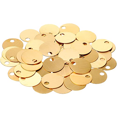 Ferraycle 75 Stück 3,8 cm massive Messinganhänger zum Stempeln, runde goldene Blanko-Messinganhänger mit Loch für Haustiere, Pflanzen, Ventile, Schlüssel, Türen Ferraycle 75 Stück 3,8 cm massive Messinganhänger zum Stempeln, runde goldene Blanko-Messinganhänger mit Loch für Haustiere, Pflanzen, Ventile, Schlüssel, Türen von Ferraycle