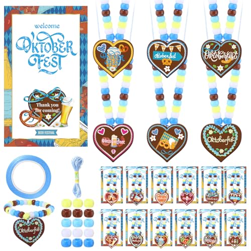 Ferreve 25 Sets DIY Oktoberfest Perlenketten Party Dekorationen Gastgeschenke Bastelset Deutsches Bier Lebkuchenherzen Holzanhänger mit Dankeschön-Geschenkkarten Blau Oktoberfest Partyzubehör 12 Stile Ferreve 25 Sets DIY Oktoberfest Perlenketten Party Dekorationen Gastgeschenke Bastelset Deutsches Bier Lebkuchenherzen Holzanhänger mit Dankeschön-Geschenkkarten Blau Oktoberfest Partyzubehör 12 Stile von Ferreve