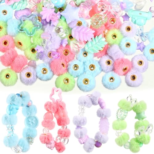 Ferreve 250–310 Stück sortierte weiche, flauschige Acrylperlen für Armbandherstellung, niedliche Perlen zur Schmuckherstellung, verschiedene Stile, Schleifen, Herzen, Sterne, Blumen usw. für Ferreve 250–310 Stück sortierte weiche, flauschige Acrylperlen für Armbandherstellung, niedliche Perlen zur Schmuckherstellung, verschiedene Stile, Schleifen, Herzen, Sterne, Blumen usw. für von Ferreve