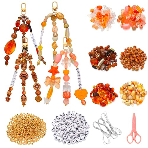 Ferreve 630 Stück Herbstperlen Schlüsselanhänger-Set, Basteln, Herbst, verstellbare Buchstaben, Ahornblatt, Schnüre, Thanksgiving, Orange, Alphabet, Tasche, Anhänger, Schmuck, Charms für Damen Ferreve 630 Stück Herbstperlen Schlüsselanhänger-Set, Basteln, Herbst, verstellbare Buchstaben, Ahornblatt, Schnüre, Thanksgiving, Orange, Alphabet, Tasche, Anhänger, Schmuck, Charms für Damen von Ferreve