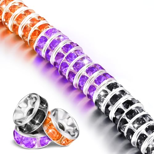 Ferreve Halloween-Abstandshalter für Schmuckherstellung, 8 mm, Strass-Abstandshalter für Perlenstifte, lila, schwarz, grün, Kristall-Abstandshalter für DIY, Urlaub, Armband, Halskette, Geschenke Ferreve Halloween-Abstandshalter für Schmuckherstellung, 8 mm, Strass-Abstandshalter für Perlenstifte, lila, schwarz, grün, Kristall-Abstandshalter für DIY, Urlaub, Armband, Halskette, Geschenke von Ferreve