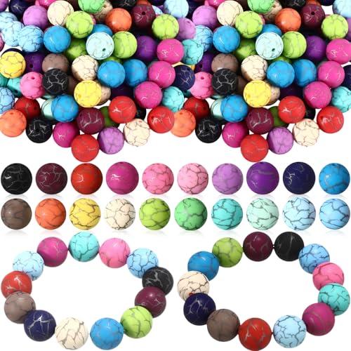 Ferreve Silikonperlen, 15 mm, 120 Stück, 15 mm, Silikonperlen, Druckgummi, DIY-Armbandherstellungs-Set für Schlüsselanhänger, Stifte, Halsketten, Schmuck (Risse) von Ferreve