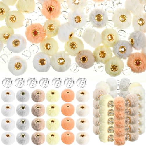 Ferreve Weiche, flauschige Perlen, Kunstfell, Pompons, Perlen für Stifte, Großpackung, farbige Abstandshalter, klare Perlen für DIY-Armbänder, Schlüsselanhänger, Stifte, Handwerk, Schmuckzubehör Ferreve Weiche, flauschige Perlen, Kunstfell, Pompons, Perlen für Stifte, Großpackung, farbige Abstandshalter, klare Perlen für DIY-Armbänder, Schlüsselanhänger, Stifte, Handwerk, Schmuckzubehör von Ferreve