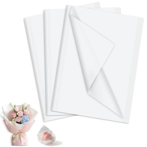 120 Blatt Seidenpapier Weiß,35 x 50cm Geschenkpapier für Blumen Füller,Verpackungspapier Seidenpapier für Geburtstag Hochzeitsdeko DIY von Feruchun