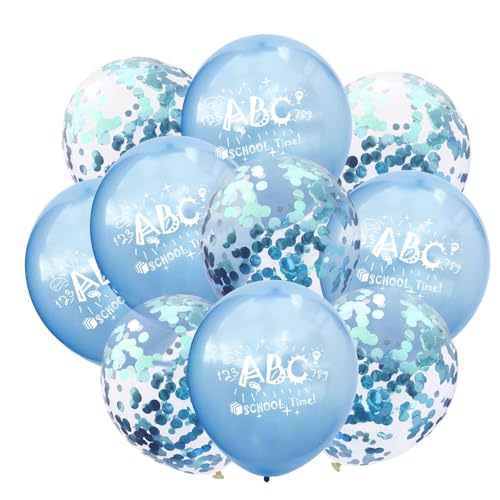 Fesnova 10 Stück Blau Luftballons Einschulungsdeko Junge, Luftballons Schulanfang Deko, 12 Zoll, Matt, Blau, Weiß, Metallisch, Blaues Konfetti Latex Luftballons Set, ABC Ballon Fesnova 10 Stück Blau Luftballons Einschulungsdeko Junge, Luftballons Schulanfang Deko, 12 Zoll, Matt, Blau, Weiß, Metallisch, Blaues Konfetti Latex Luftballons Set, ABC Ballon von Fesnova
