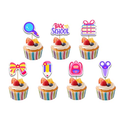 Fesnova 14 Stück Kuchendeko Schulanfang, Bunt Schulanfang Cupcake Topper, für Kuchenspieße zum Ersten Einschulung Tortendeko, Willkommensparty Dekorationen Fesnova 14 Stück Kuchendeko Schulanfang, Bunt Schulanfang Cupcake Topper, für Kuchenspieße zum Ersten Einschulung Tortendeko, Willkommensparty Dekorationen von Fesnova
