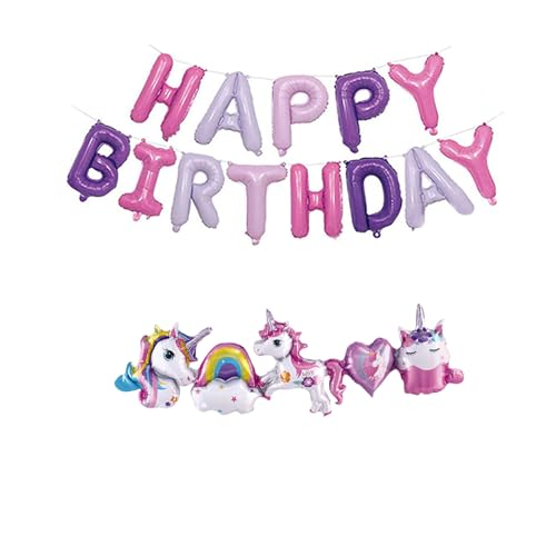 Fesnova 18 Stück Lila Rosa Einhorn Geburtstagsdekorationen, 16 Zoll große Mylar Folien Buchstabenballons, für Einhorn Deko Kindergeburtstag, Geburtstagspartys Fesnova 18 Stück Lila Rosa Einhorn Geburtstagsdekorationen, 16 Zoll große Mylar Folien Buchstabenballons, für Einhorn Deko Kindergeburtstag, Geburtstagspartys von Fesnova