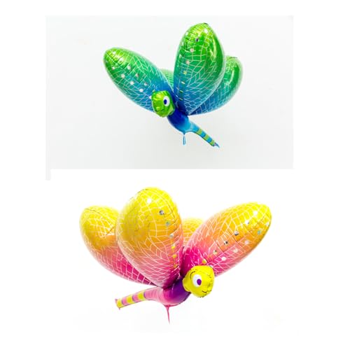 Fesnova 2 Stück Dragonfly Luftballons, Aufblasbarer Dragonfly Folienballons, für Kindergeburtstagsparty, Hochzeit, Babyparty, 88X66cm von Fesnova