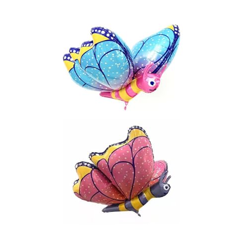 Fesnova 2 Stück Schmetterling Luftballons, 4D Blau Rosa Schmetterling Folienballon, für Kindergeburtstagsparty, Hochzeit, Babyparty, 88X66CM Fesnova 2 Stück Schmetterling Luftballons, 4D Blau Rosa Schmetterling Folienballon, für Kindergeburtstagsparty, Hochzeit, Babyparty, 88X66CM von Fesnova