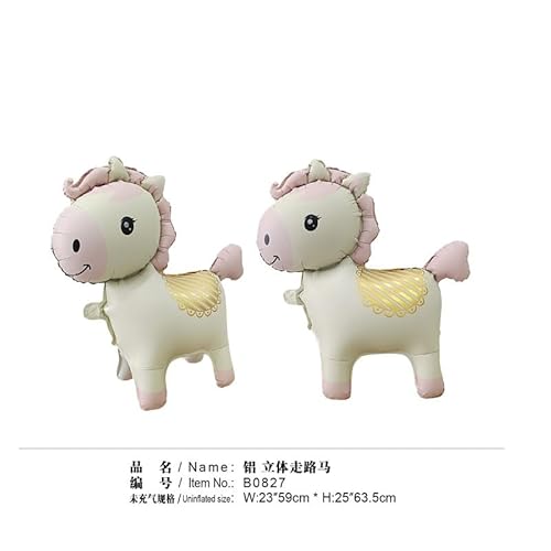 Fesnova 2 Stück Weiß Folienballons Pferd, Pferde Luftballon, Kindergeschenkspielzeug, für Pferde Luftballons Kindergeburtstag, Babyparty, 59X63,5cm von Fesnova