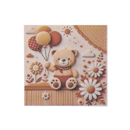 Fesnova 20 Stück Bär Servietten, Babyparty Dekorationen, für Babyparty Servietten, Geburtstags Bär Mottoparty, Tischdeko, 16,5 x 16,5 cm Kinderzimmer Wandbild, Teddybär mit Luftballons und Blumen Fesnova 20 Stück Bär Servietten, Babyparty Dekorationen, für Babyparty Servietten, Geburtstags Bär Mottoparty, Tischdeko, 16,5 x 16,5 cm Kinderzimmer Wandbild, Teddybär mit Luftballons und Blumen von Fesnova
