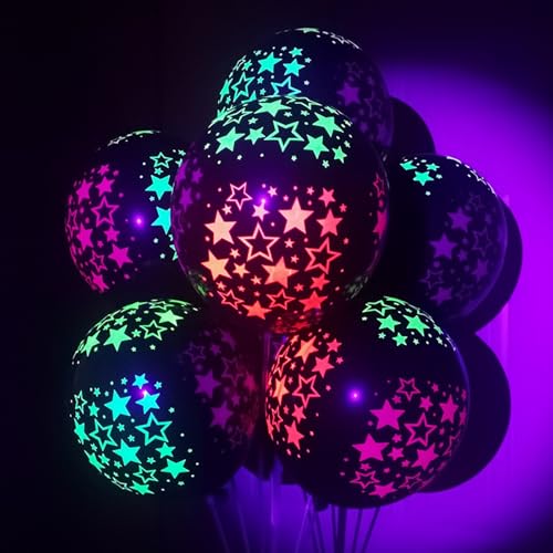 Fesnova 20 Stück Leuchtende Luftballons, Leuchten im Schwarzlicht, Fluoreszierende Mini Sterne Schwarz Ballons, Party Latexballons für Geburtstag, Hochzeitsbogen, Party Dekoration Fesnova 20 Stück Leuchtende Luftballons, Leuchten im Schwarzlicht, Fluoreszierende Mini Sterne Schwarz Ballons, Party Latexballons für Geburtstag, Hochzeitsbogen, Party Dekoration von Fesnova
