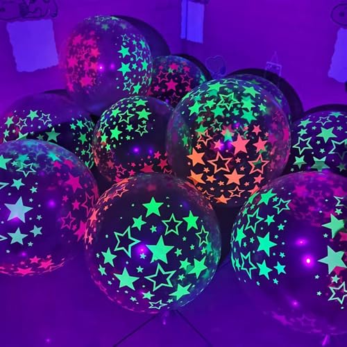 Fesnova 20 Stück Leuchtende Luftballons, Leuchten im Schwarzlicht, Fluoreszierende Mini Sterne Weißer Ballons, Party Latexballons für Geburtstag, Hochzeitsbogen, Party Dekoration Fesnova 20 Stück Leuchtende Luftballons, Leuchten im Schwarzlicht, Fluoreszierende Mini Sterne Weißer Ballons, Party Latexballons für Geburtstag, Hochzeitsbogen, Party Dekoration von Fesnova