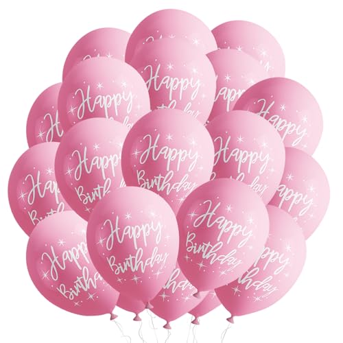 Fesnova 20 Stück Luftballons Geburtstag Rosa, 12 Zoll Rosa Latexballons mit „Happy Birthday“, für Geburtstagdeko Party, Babyparty Dekoration Fesnova 20 Stück Luftballons Geburtstag Rosa, 12 Zoll Rosa Latexballons mit „Happy Birthday“, für Geburtstagdeko Party, Babyparty Dekoration von Fesnova