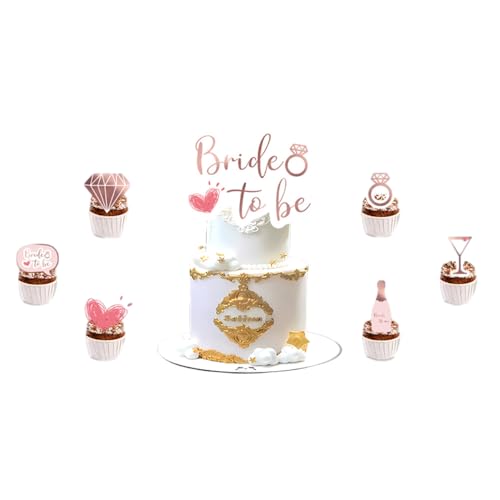 Fesnova 25 Stück Rosegold Bride to be Cake Topper, Braut Kuchen Deko, für Hochzeit, Verlobung, Party, Cupcake Kuchendekoration Fesnova 25 Stück Rosegold Bride to be Cake Topper, Braut Kuchen Deko, für Hochzeit, Verlobung, Party, Cupcake Kuchendekoration von Fesnova