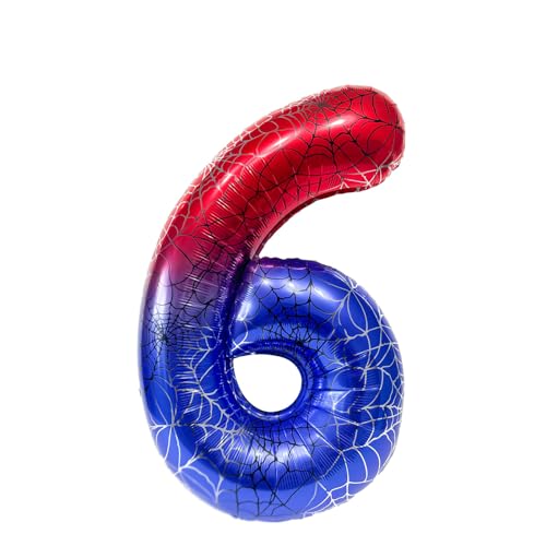 Fesnova 40 Zoll große Folienballons mit Spinnenmotiv, große Ballons mit der Zahl 6, Partyballons für Kinder, Dekoration für Geburtstagspartys, Spidey Geburtstagsdeko und Jubiläumsfeiern Fesnova 40 Zoll große Folienballons mit Spinnenmotiv, große Ballons mit der Zahl 6, Partyballons für Kinder, Dekoration für Geburtstagspartys, Spidey Geburtstagsdeko und Jubiläumsfeiern von Fesnova