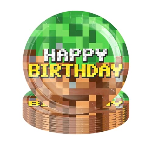 Fesnova 9 Zoll Pixel Dessertteller, 10 Stück Essteller für Videospiel Geburtstagsparty, Babypartys, Kinder und Teenager, Videospiel Mining Crafting, Pixel Miner Geburtstagsparty Dekorationen Fesnova 9 Zoll Pixel Dessertteller, 10 Stück Essteller für Videospiel Geburtstagsparty, Babypartys, Kinder und Teenager, Videospiel Mining Crafting, Pixel Miner Geburtstagsparty Dekorationen von Fesnova