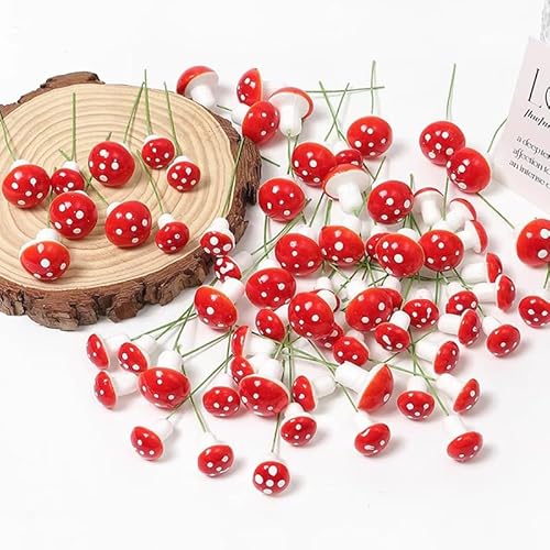 Fesnova Dekorative kleine Pilze aus Kunststoff, 50 Stück, Rot-Weiß, Mini-Pilze für Gartendekoration und Basteln Fesnova Dekorative kleine Pilze aus Kunststoff, 50 Stück, Rot-Weiß, Mini-Pilze für Gartendekoration und Basteln von Fesnova