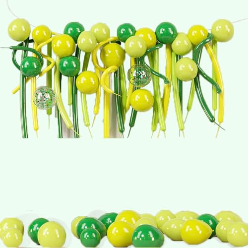 Fesnova Dinosaurier Luftballons Grün Geburtstag Dekorationsset,Luftballons Grüne und Gelbe Luftballons, Luftballons Eukalyptus Grün Happy Birthday Banner von Fesnova