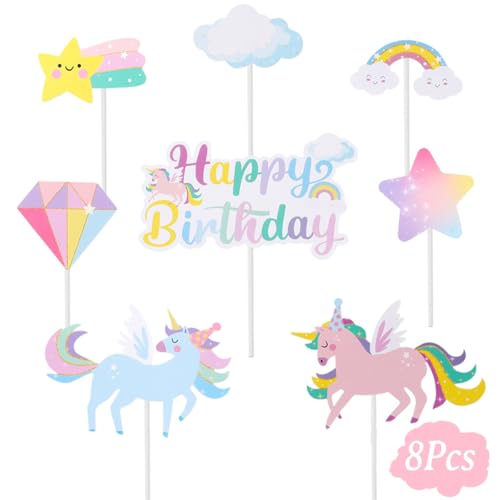 Fesnova Einhorn Tortendeko Set,Tortendeko Einhorn Regenbogen Kuchen Topper mit Happy Birthday Banner,Pastell Farben für Kinder Mädchen Frauen Geburtstag Party Fesnova Einhorn Tortendeko Set,Tortendeko Einhorn Regenbogen Kuchen Topper mit Happy Birthday Banner,Pastell Farben für Kinder Mädchen Frauen Geburtstag Party von Fesnova