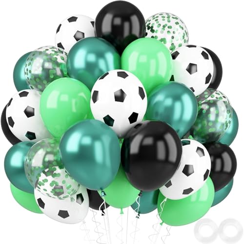 Fesnova Fußballballons, 30 Stück 12 Zoll Fußballballons, Grün und Schwarz mit Konfetti Ballon für Männer, Jungen und Kinder, Sport Fußball Mottoparty Dekorationen Fesnova Fußballballons, 30 Stück 12 Zoll Fußballballons, Grün und Schwarz mit Konfetti Ballon für Männer, Jungen und Kinder, Sport Fußball Mottoparty Dekorationen von Fesnova