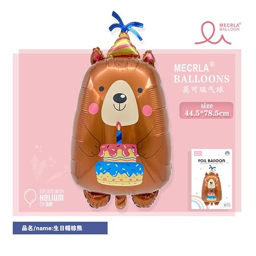 Fesnova Geburtstags Bären Folienballon,Happy Birthday Ballon Braun mit Kuchen Design,Happy Birthday Luftballon Helium-geeignet,Tier Luftballons für Kindergeburtstag Deko Junge Mädchen,Babyparty Deko Fesnova Geburtstags Bären Folienballon,Happy Birthday Ballon Braun mit Kuchen Design,Happy Birthday Luftballon Helium-geeignet,Tier Luftballons für Kindergeburtstag Deko Junge Mädchen,Babyparty Deko von Fesnova