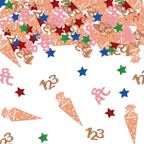 Fesnova Orange Zuckertüte Konfetti, 100 Stück Einschulung Deko Konfetti für Willkommenspartys zum Schulanfang, Schulanfang Deko, den Ersten Schultag für Jungen und Mädchen Fesnova Orange Zuckertüte Konfetti, 100 Stück Einschulung Deko Konfetti für Willkommenspartys zum Schulanfang, Schulanfang Deko, den Ersten Schultag für Jungen und Mädchen von Fesnova