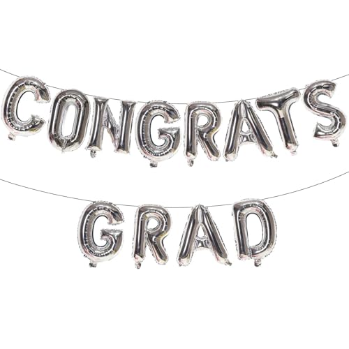 Fesnova Graduation Balloons Class of 2025,Abschlussfeier Aluminiumfolie Silber Ballon,Herzlichen Glückwunsch Girlande,Graduation Banner Deko,12 Stück, Grad Party Dekorationen Class of 2025 Fesnova Graduation Balloons Class of 2025,Abschlussfeier Aluminiumfolie Silber Ballon,Herzlichen Glückwunsch Girlande,Graduation Banner Deko,12 Stück, Grad Party Dekorationen Class of 2025 von Fesnova