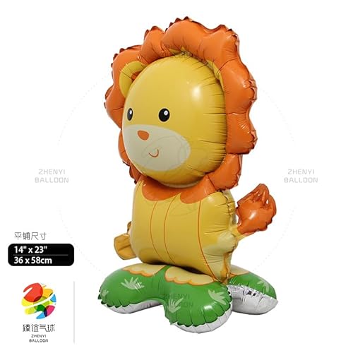 Fesnova Löwen Folienballon für Partydekoration, 30 x 58 cm, Gelb und Orange von Fesnova