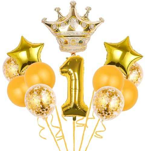 Fesnova Luftballons 1.Geburtstag,Gold Krone und Stern Folienballons Konfetti Latex,Helium Luftballon 1,Luftballon Set 1. Geburtstag,für Baby 1 Jahr Parteien Deko Babytaufe Deko Fesnova Luftballons 1.Geburtstag,Gold Krone und Stern Folienballons Konfetti Latex,Helium Luftballon 1,Luftballon Set 1. Geburtstag,für Baby 1 Jahr Parteien Deko Babytaufe Deko von Fesnova