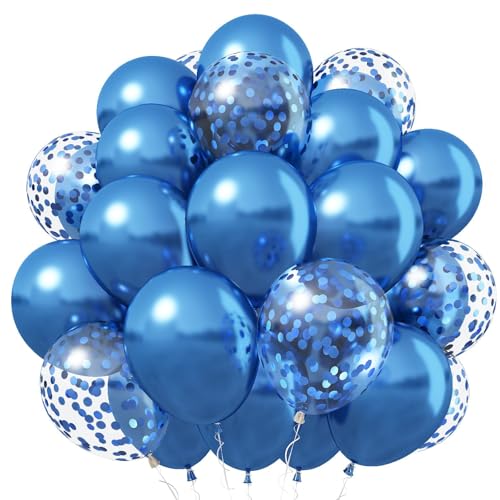 Fesnova Luftballons Blau 20 Stück, 12 Zoll Ballons Blau Konfettiballon, für Männer und Frauen, Geburtstag, Hochzeit, Babyparty, Taufe, Jahrestag, Party Dekoration von Fesnova