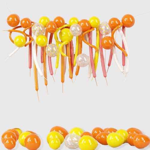 Fesnova Luftballons Orange Geburtstagsdekorations-Set,Ballons Orange und Gelb Luftballons, Goldene 'Happy Birthday' Girlande,für Aperol Deko Party Dekorationen von Fesnova