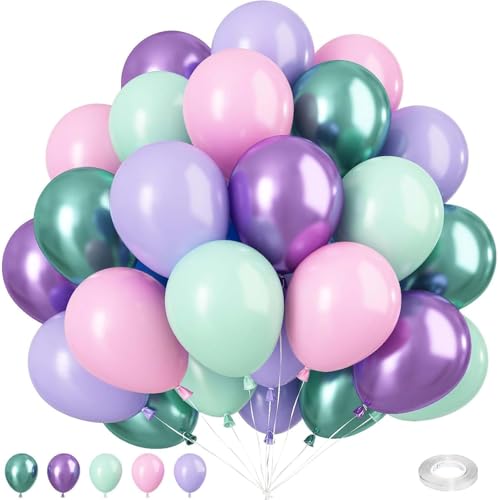 Fesnova Meerjungfrau Ballons Rosa Lila Türkis Grün,10 Zoll Latex Meerjungfrau Luftballon,30 Stück Luftballons Meerjungfrau für Hochzeit Meerjungfrau Geburtstag Baby Shower Taufe Mädchen Babyparty Fesnova Meerjungfrau Ballons Rosa Lila Türkis Grün,10 Zoll Latex Meerjungfrau Luftballon,30 Stück Luftballons Meerjungfrau für Hochzeit Meerjungfrau Geburtstag Baby Shower Taufe Mädchen Babyparty von Fesnova