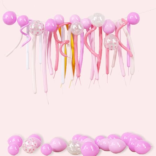 Fesnova Rosa Ballons Geburtstagsdekorations-Set,Geburtstagsdeko Mädchen Luftballons und Girlande, Gold 'Happy Birthday' Banner, Festliche Partydekoration von Fesnova