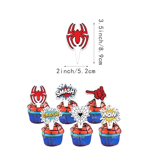 Fesnova Spiderman Cupcake Topper Set, 8,9 cm Höhe, 5,2 cm Breite, Superhelden Design Fesnova Spiderman Cupcake Topper Set, 8,9 cm Höhe, 5,2 cm Breite, Superhelden Design von Fesnova
