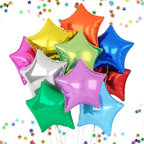 Fesnova Sternförmige Luftballons aus Folie,Gold Rot Blau Silber Grün Lila, 10 Stück, Party-Dekoration Fesnova Sternförmige Luftballons aus Folie,Gold Rot Blau Silber Grün Lila, 10 Stück, Party-Dekoration von Fesnova