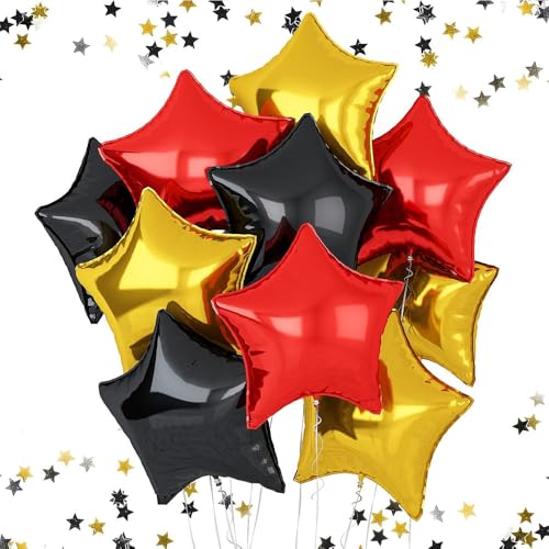 Fesnova Sternförmige Luftballons aus Folie,Gold Rot Schwarz, 10 Stück, Party-Dekoration Fesnova Sternförmige Luftballons aus Folie,Gold Rot Schwarz, 10 Stück, Party-Dekoration von Fesnova