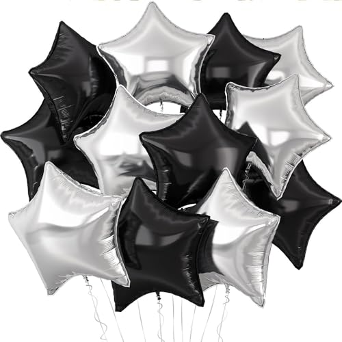 Fesnova Sternförmige Luftballons aus Folie,Schwarz Silber, 10 Stück, Party-Dekoration Fesnova Sternförmige Luftballons aus Folie,Schwarz Silber, 10 Stück, Party-Dekoration von Fesnova