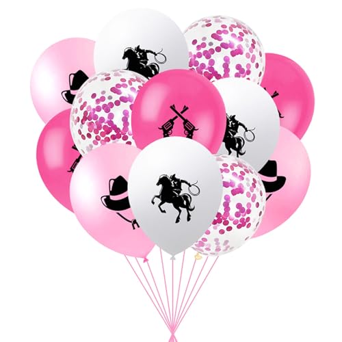 Fesnova 12 Stück Pferde Luftballon, 12 Zoll Latex Ballons Western Cowgirl Cowboy Mottoparty Dekorationen, für Kinder Party Geburtstag Dekoration, Junggesellinnenabschied von Fesnova