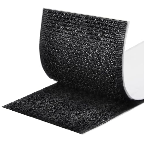 Fesoar Klettband Selbstklebend 5 Meter Extra Stark, Doppelseitig Klebende mit Klettverschluss 50 mm Breit Selbstklebendes Klebepad mit Flauschband und Hakenband (50 mm x 5 m, Weiß) von Fesoar